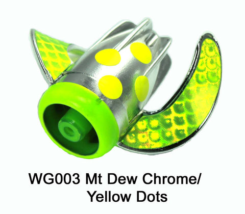 Dreamweaver WhirlyGig Mtn Dew Chrome/Yellow Dots
