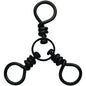 RebelFin BLACK THREE WAY SWIVELS Size 5 12PIECES