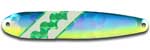 Warrior Lures Flutter Spoon UV Yellow Blue Dolphin FL157