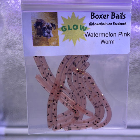 Boxer Baits Worm Watermelon pink