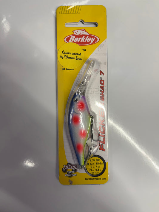Berkley Flicker Shad 1/3 OZ Sz7 Warrior Lures Custom Painted - Sweet Pea