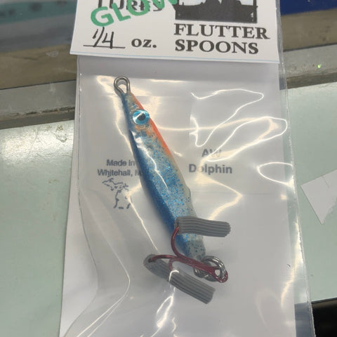 A & W Lures 1/4oz Flutter Spoon Dolphin