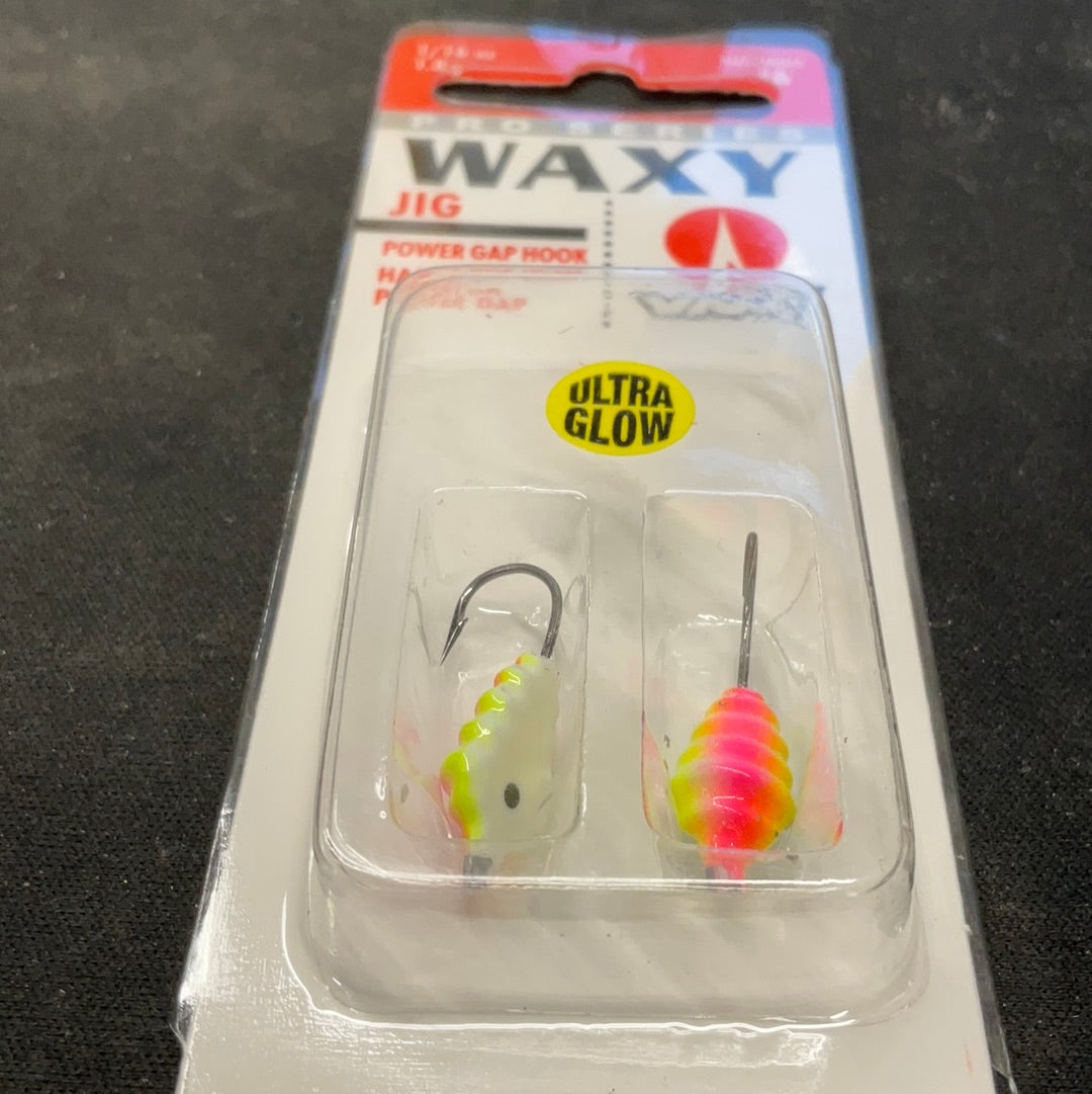Waxy Jig 1/16oz Green Orange Glow