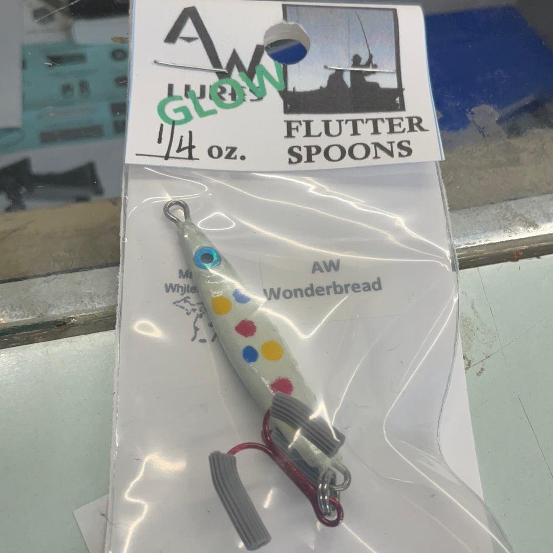 A & W Lures 1/4oz Flutter Spoon Wonderbread