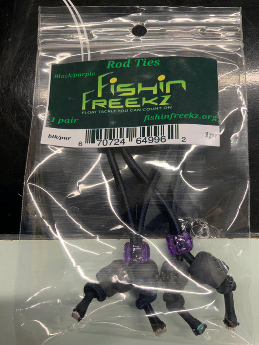 Fishin Freekz Rod Ties Black Skull Black Cord
