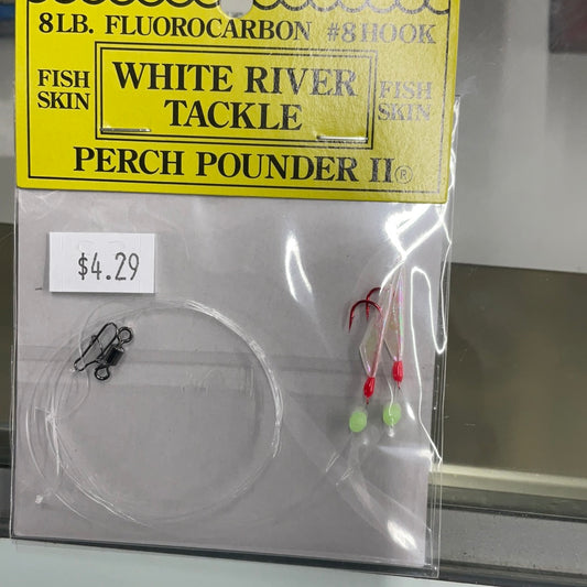 Perch Pounders Pearl and red size 8 hook