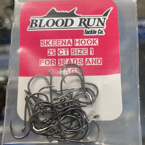 Blood Run Skeena Hook Sz:1 25Ct For Beads and Bags