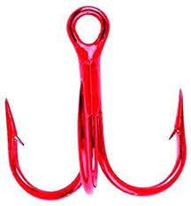 Addya Outdoors Red Eye Treble Hooks - Size 8 - 10 pack