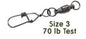 Torpedo Fishing Products Snap Swivels Size 3#70 10pk s0024