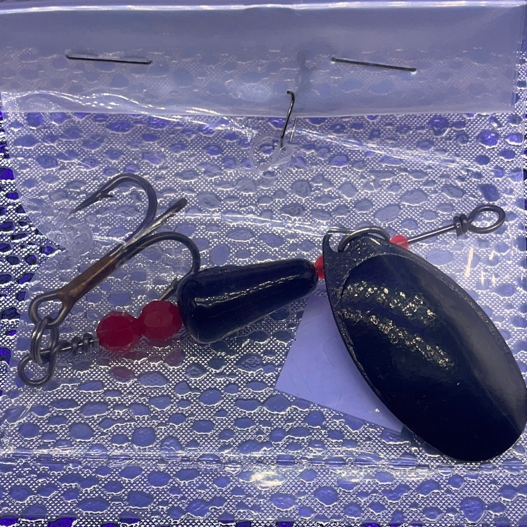 Spinners Black #4 Black Treble hook