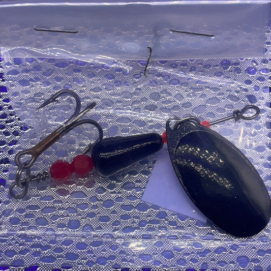 Spinners Black #4 Black Treble hook