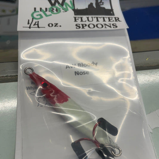 A & W Lures 1/4oz Flutter Spoon Bloody Nose