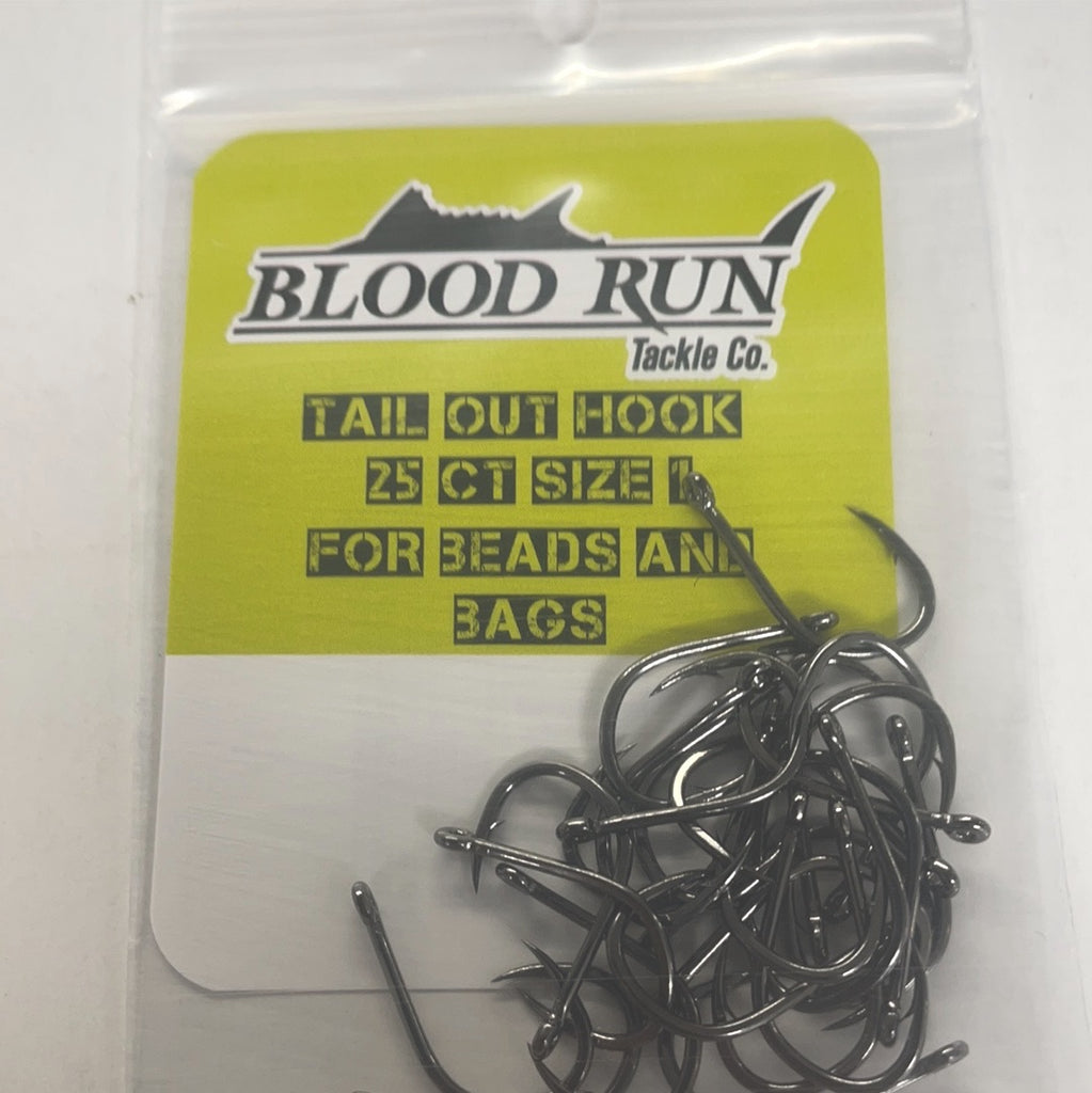 BloodRun RunTail Out Hook Sz:1. 25Ct For Beads and Bags – Tangled Tackle Co