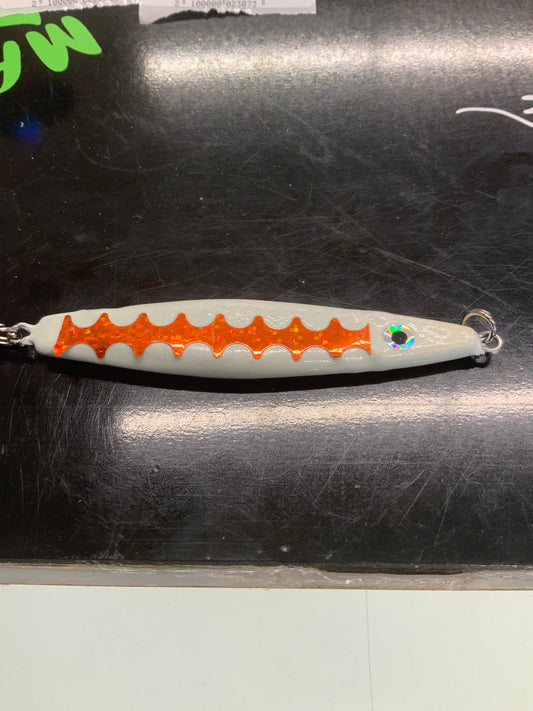 Lutke Tackle 2oz Flutter Jig Orange Chrush 2oz