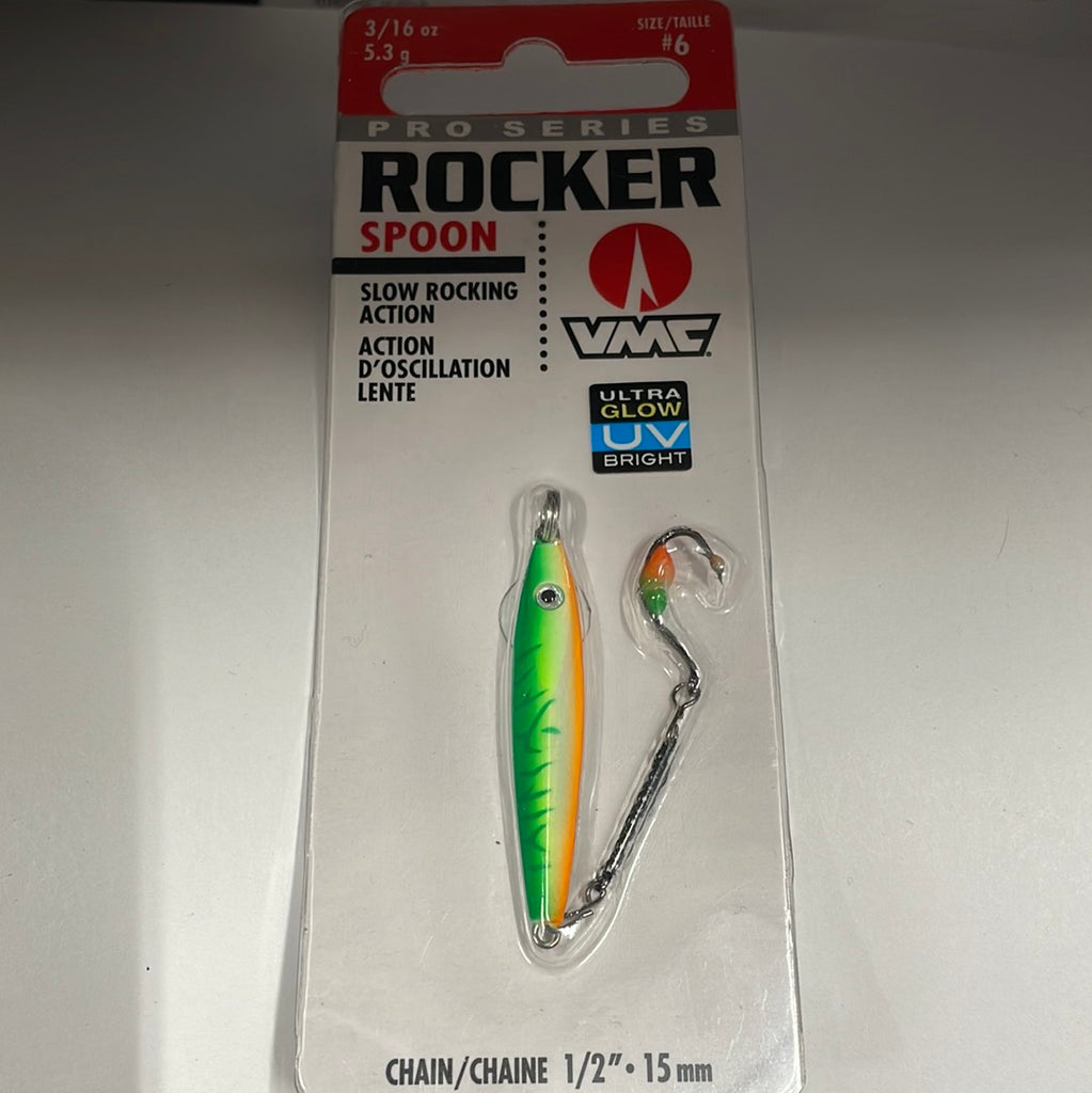 VMC Rocker Spoon 3/16 GL Grn Fr UV – Tangled Tackle Co