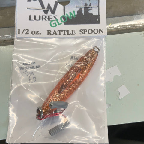 A & W Lures 1/2oz Rattle Spoon Copper