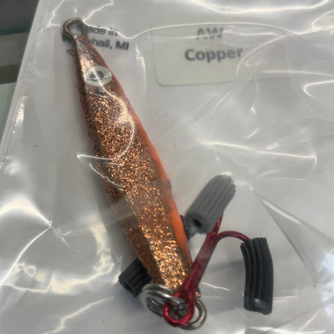 A & W Lures 1/4oz Flutter Spoon Copper