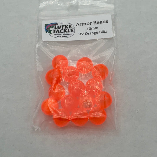Lutke Tackle Armor Bead 10mm U.V. Orange Blitz