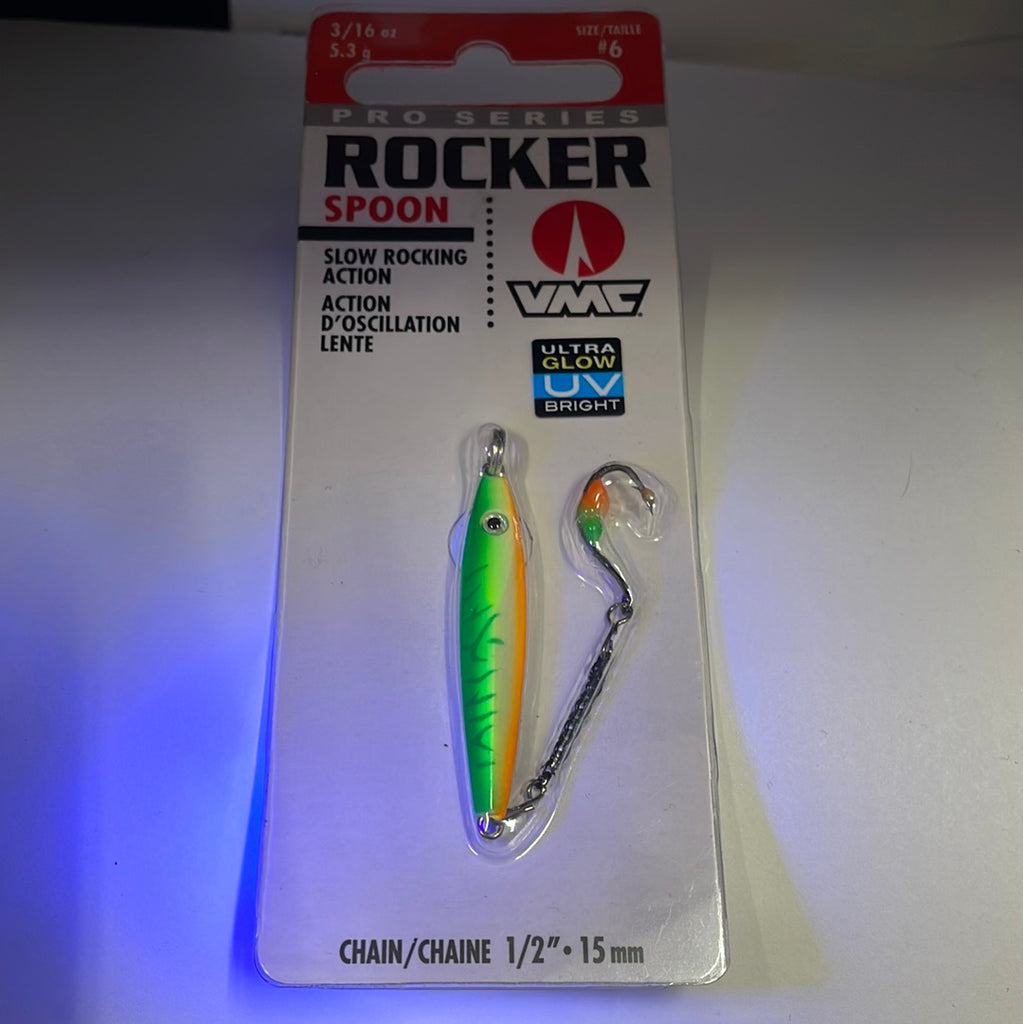 VMC Rocker Spoon 3/16 GL Grn Fr UV – Tangled Tackle Co