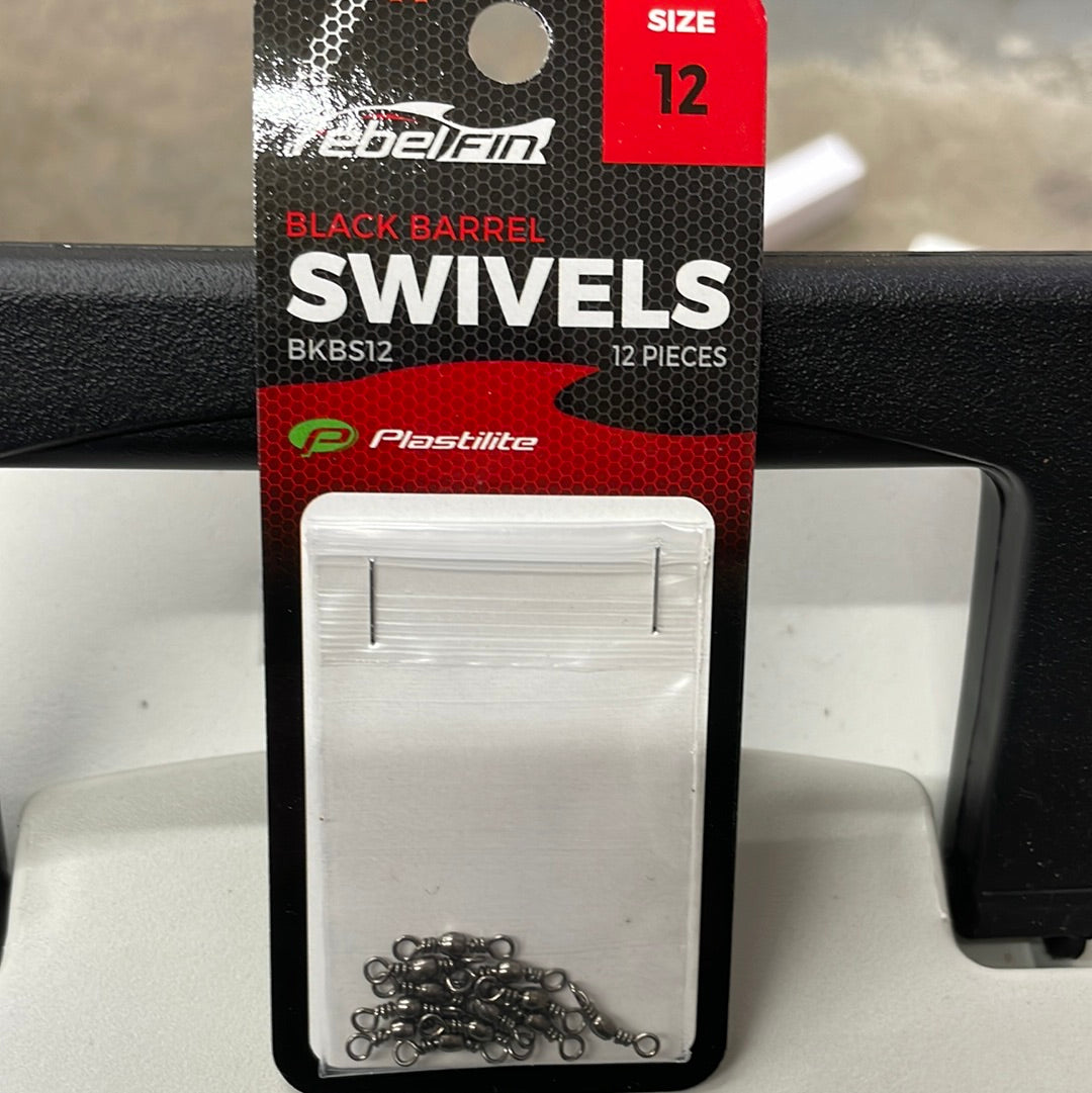 RebelFin BLACK BARREL SWIVELS SIZE 10