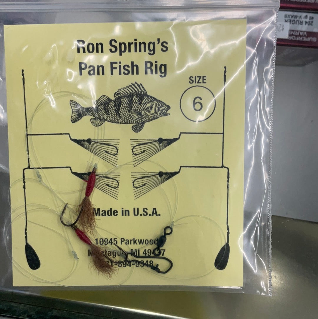 Ron Springs Pan Fish Rig Red with Brown Tail