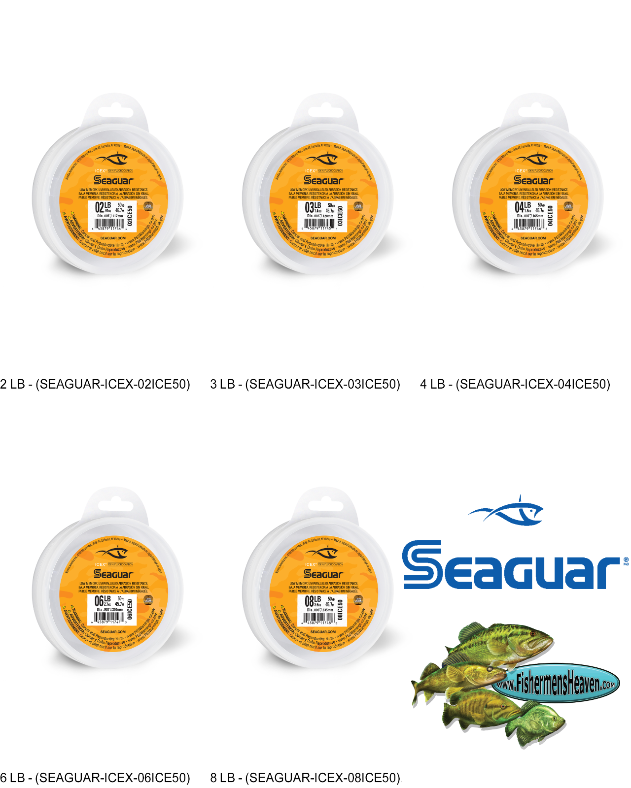 Seaguar IceX Fluorocarbon Fishing Line – Low Memory, Micro Diameter with Exceptional Abrasion Resistance, Knot and Tensile Strength, More Sensitive to Help Detect Bites, Made for Hard Water