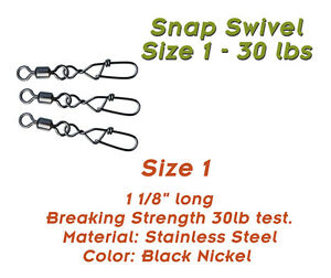 Torpedo Fishing Products Snap Swivels Size 1 75# 20 Pack S0011 – Tangled  Tackle Co