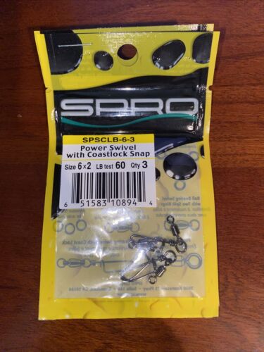Spro Power Swivel Coastlock Snap Size 6x2 60lb qty3